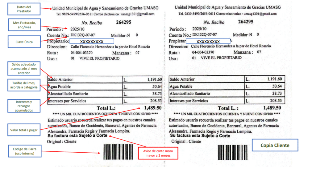 Transparencia aviso de pago